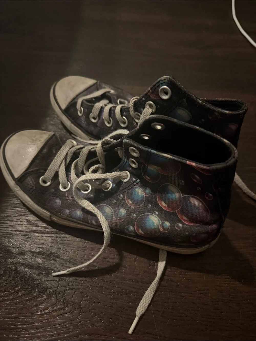 Converse Kids High-Top Sneakers in Black with Multicolor Bubble Print